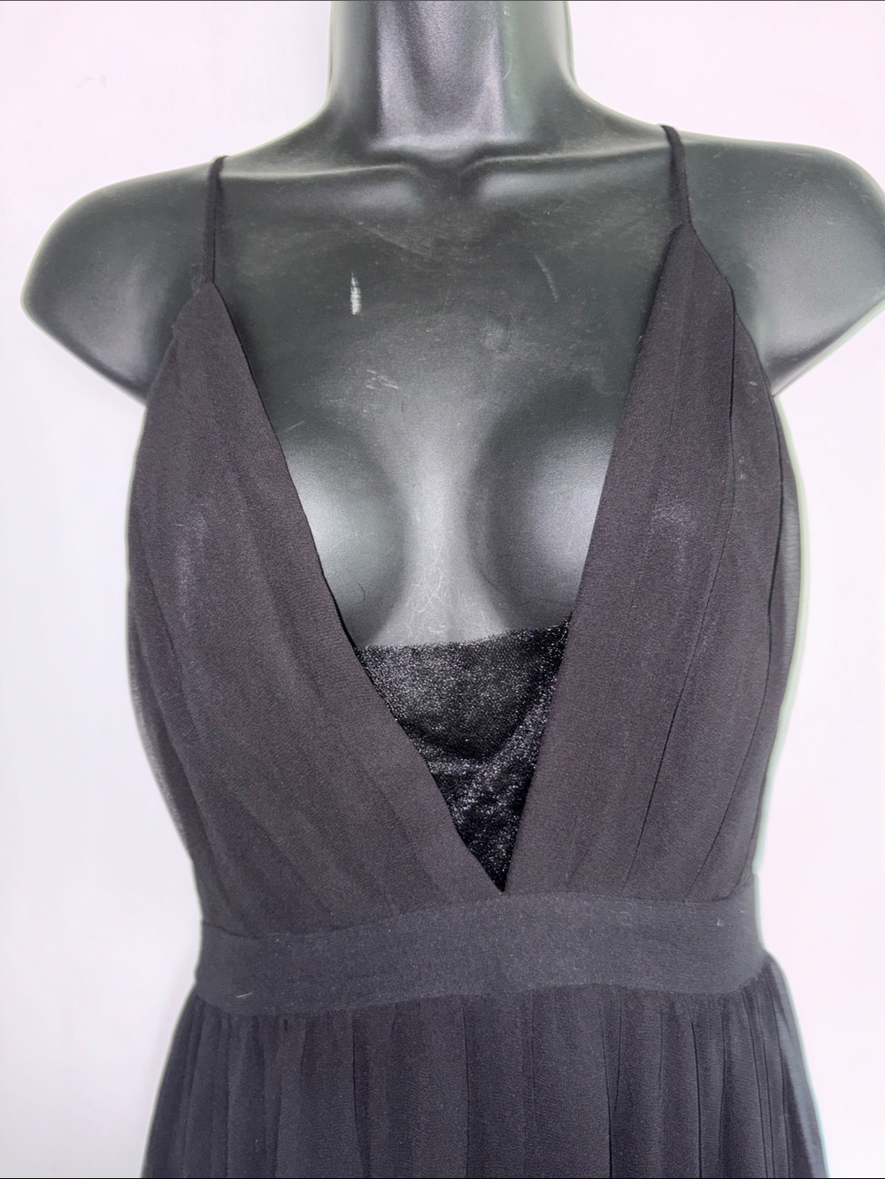Forever 21 Black Spaghetti Strap V-Neck Dress